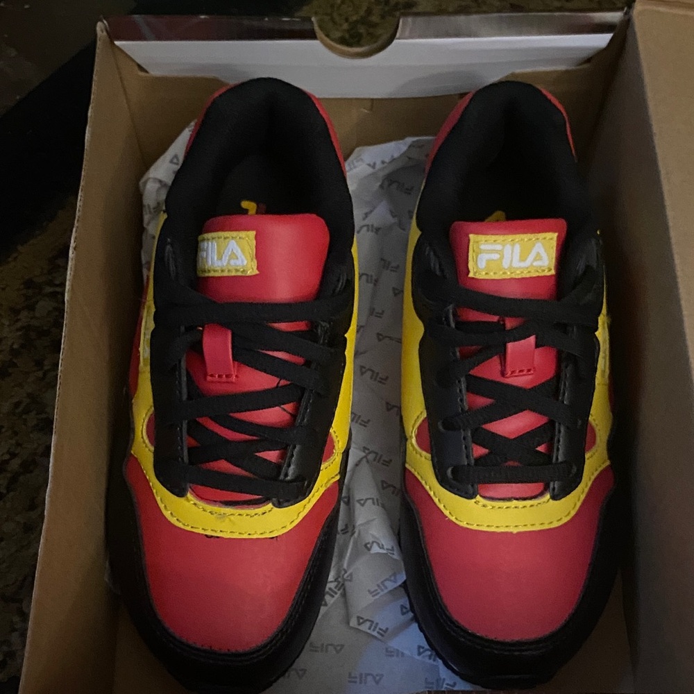 Fila Bold Red and Yellow Sneakers